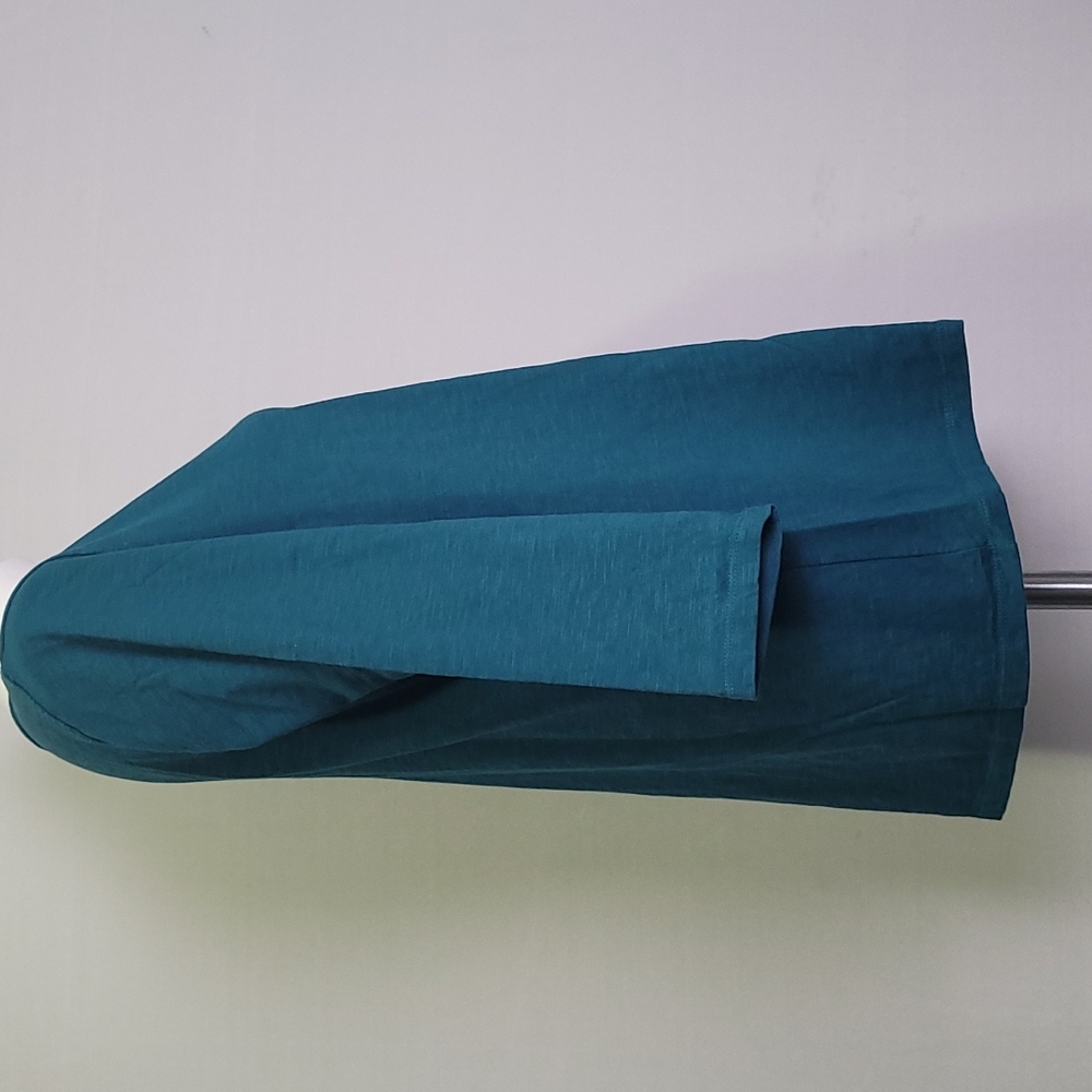 COLD WATER CREEK TEAL BLOUSE 3/4 SLEEVE SEQUIN DETAIL NECK SIZE L - Picture 2 of 12